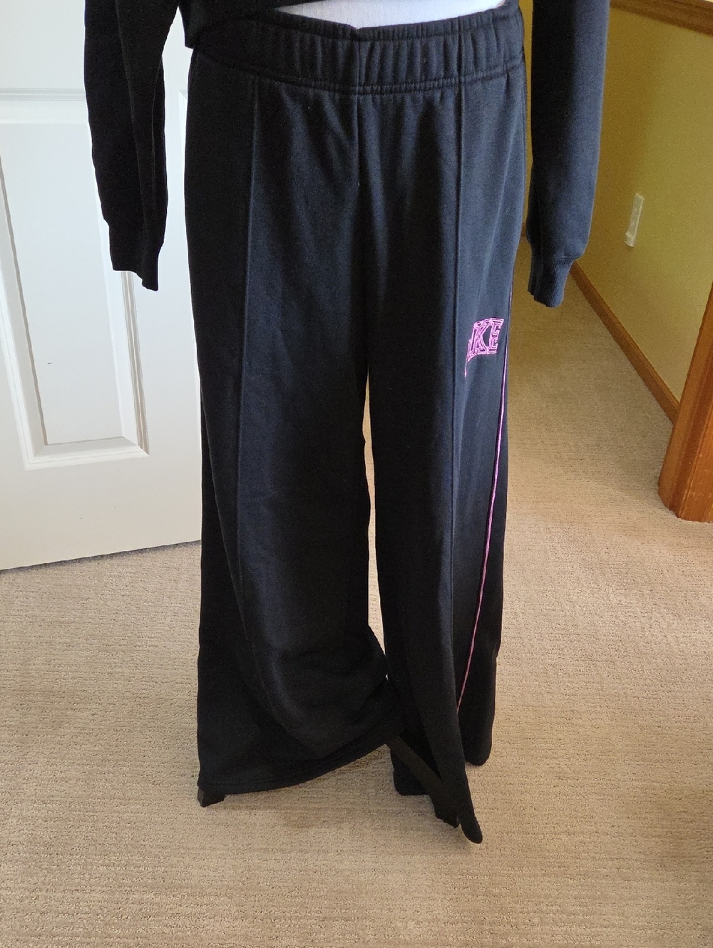 Nike Black Sweatpants with Pink Accent Swoosh